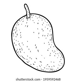 clay mango statue line vector illustration,
isolated on white background.top view