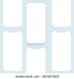 Clay mobile mock up with blank screen layers. Template for app design.