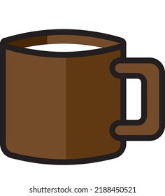 Clay mug with milk. Coffee. Traditional utensils. Ceramics.