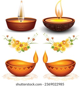 Clay Oil Lamp vector and illustration. Oil Lamp Vector Images.