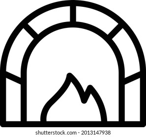 clay oven with white background. clay oven is a symbol of bakery .thin line icon.