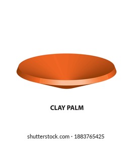 clay palm 3d vintage vector clip art.eps