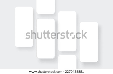 Clay Phone With App Screens. Blank Mockup for Mobile Apps Designs. Vector Illustration
