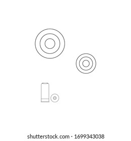 clay pigeon shooting kit, vector on white background