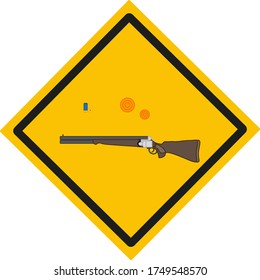clay pigeon shooting kit, vector on white background