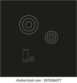 clay pigeon shooting kit, vector on white background