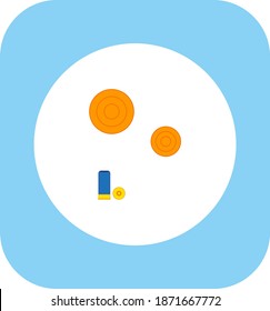 clay pigeon shooting kit, vector on white background