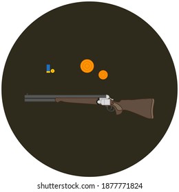 clay pigeon shooting kit, vector on white background