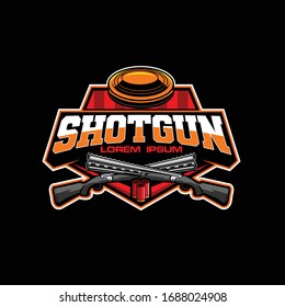 Clay Pigeon Shooting Sport Vector Logo Template