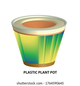 clay plastic plant pot 3D vintage vector clip art is the graphic arts,refers to pre-made images used to illustrate any medium. 