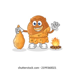 the clay pot ancient cartoon. cartoon mascot vector