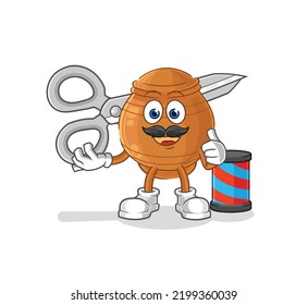 the clay pot barber cartoon. cartoon mascot vector