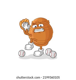 the clay pot baseball pitcher cartoon. cartoon mascot vector