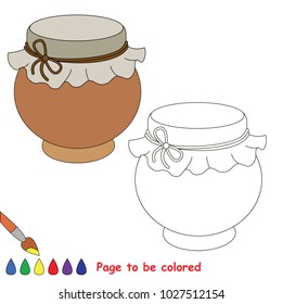 Clay Pot to be colored, the coloring book for preschool kids with easy educational gaming level.