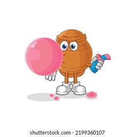 the clay pot chewing gum vector. cartoon character