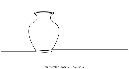 vaso de argila contínuo um desenho de linha, POTS, cultura indígena, Esboço, Um desenho de linha do antigo vaso de argila grego, isolado no fundo branco, jarro de argila. ícone antigo jarro. vetor de linha única. 