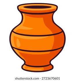 Diseño de Plantilla de Ilustración vectorial de color plano de cerámica artesanal de olla de barro