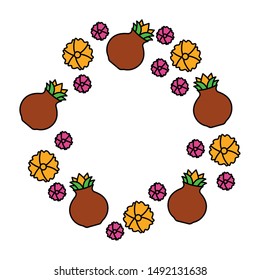 Clay pot design, Onam festival celebration culture traditional india and holiday theme Vector illustration