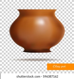 Clay Pot. Dishes. Vector