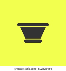 Clay pot icon flat. 