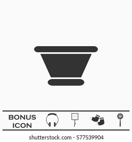 Clay pot icon flat. Black pictogram on white background. Vector illustration symbol and bonus button