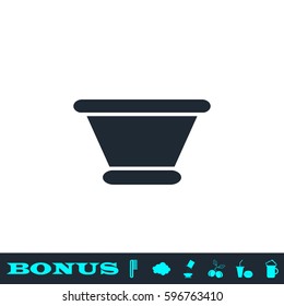 Clay pot icon flat. Black pictogram on white background. Vector illustration symbol and bonus button
