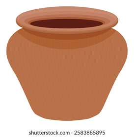 Clay pot illustration with earthy tones and rustic design for decoration