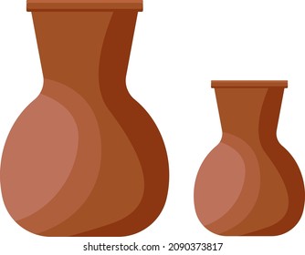 Clay pot, illustration, vector on a white background.