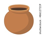 Clay pot isolated illustration on white background