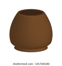 Clay pot isolated illustration on white background