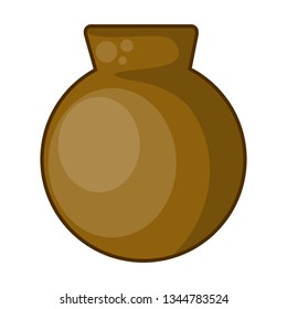 Clay pot isolated illustration on white background