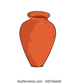 Clay pot isolated illustration on white background