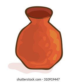 Clay pot isolated illustration on white background