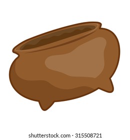 Clay pot isolated illustration on white background