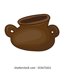 Clay pot isolated illustration on white background