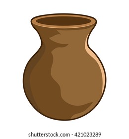 Clay pot isolated illustration on white background