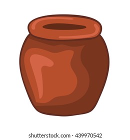 Clay pot isolated illustration on white background