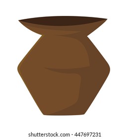 Clay pot isolated illustration on white background