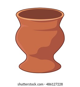 Clay pot isolated illustration on white background