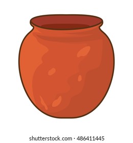 Clay pot isolated illustration on white background
