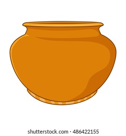 Clay pot isolated illustration on white background