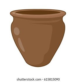 Clay pot isolated illustration on white background