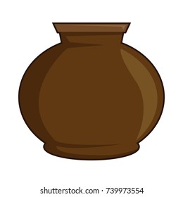 Clay pot isolated illustration on white background