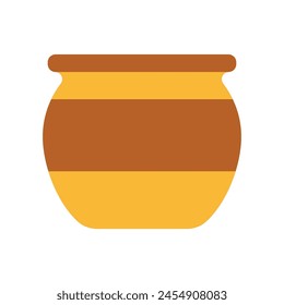 olla de arcilla aislada sobre fondo blanco, Ilustración vectorial plana