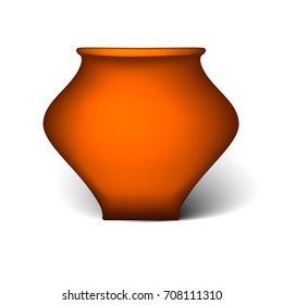 Clay pot isolated on white
