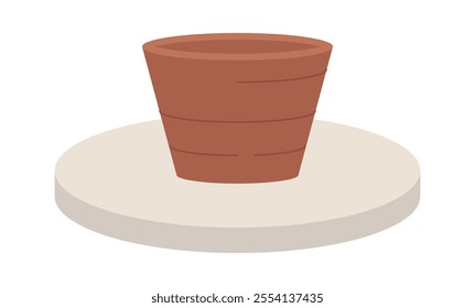 Clay pot on potter's wheel