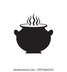 Clay pot silhouette vector flat illustration design.