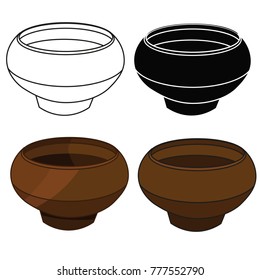 clay pot, sketch