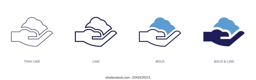 Clay for pottery icon in 4 different styles. Thin Line, Line, Bold, and Bold Line. Duotone style. Editable stroke.