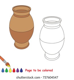 Clay Potty to be colored, the coloring book for preschool kids with easy educational gaming level.